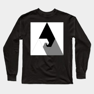 3D Animator 3D Printing geometry black and white triangles Long Sleeve T-Shirt